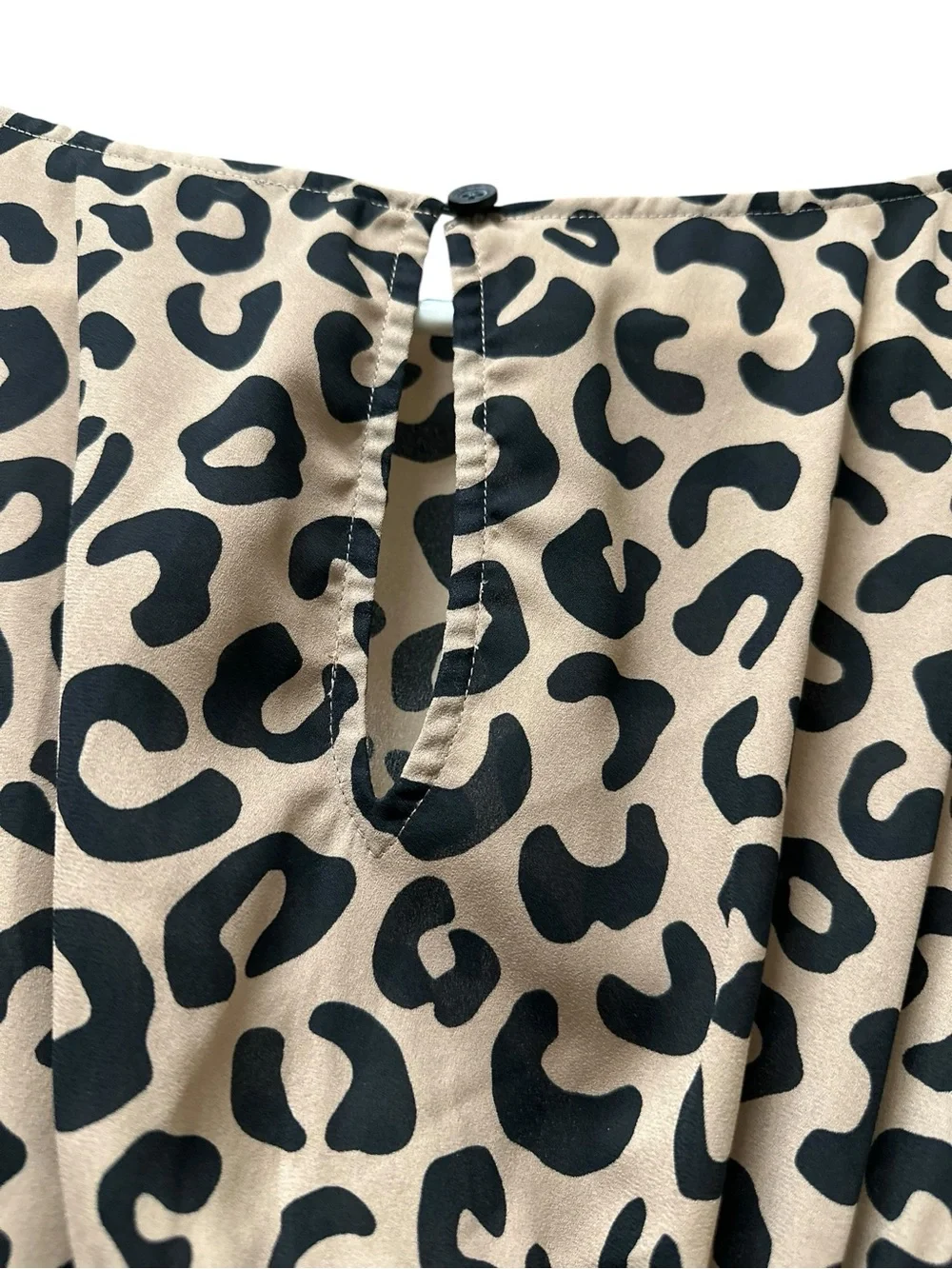 Kate Spade Blaire Spotted Leopard Puff-Sleeve Midi Dress Animal Print Size XS